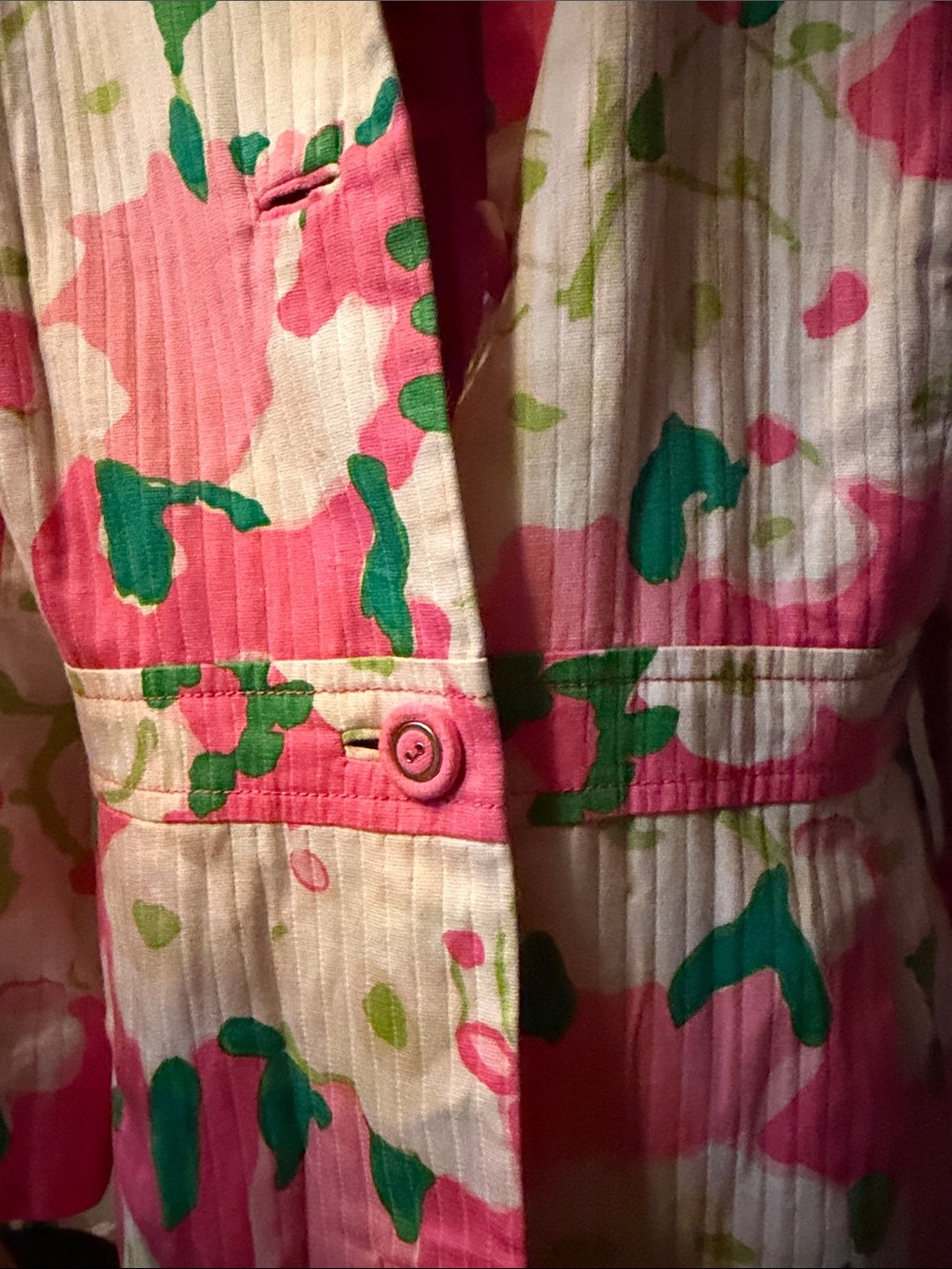 Lilly Pulitzer Pink Floral Button-Front Coat - Picture 5 of 8